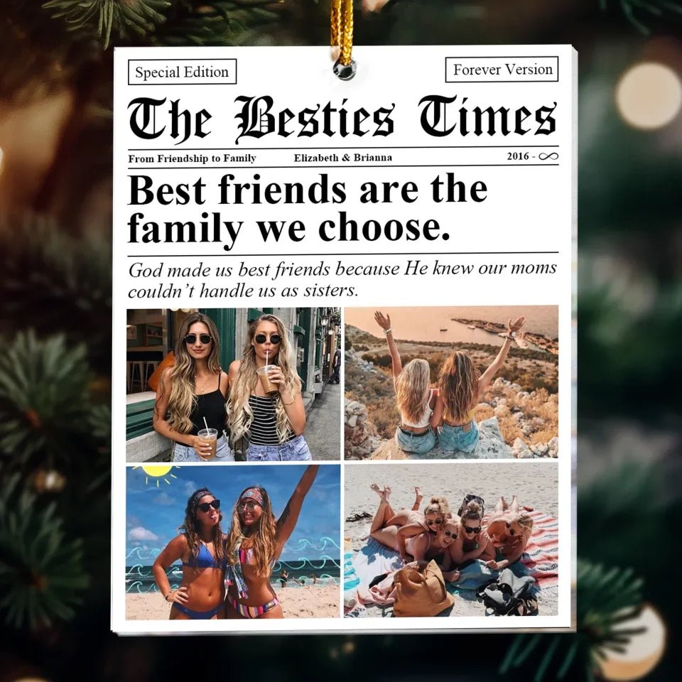 custom photo acrylic photo ornament gift for best friend