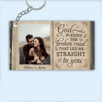 The Broken Road That Led Me Straight To You - Upload Image, Gift For Couples - Personalized Horizontal Keychain 736916 - DiyGiftly