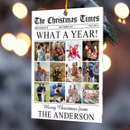 The Christmas Times - What A Year Newspaper Edition - Personalized Family Photo Acrylic Ornament, Celebrating Togetherness and Holiday Joy 8743168 - DiyGiftly