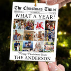 The Christmas Times - What A Year Newspaper - Personalized Acrylic Photo Ornament 715638 - DiyGiftly