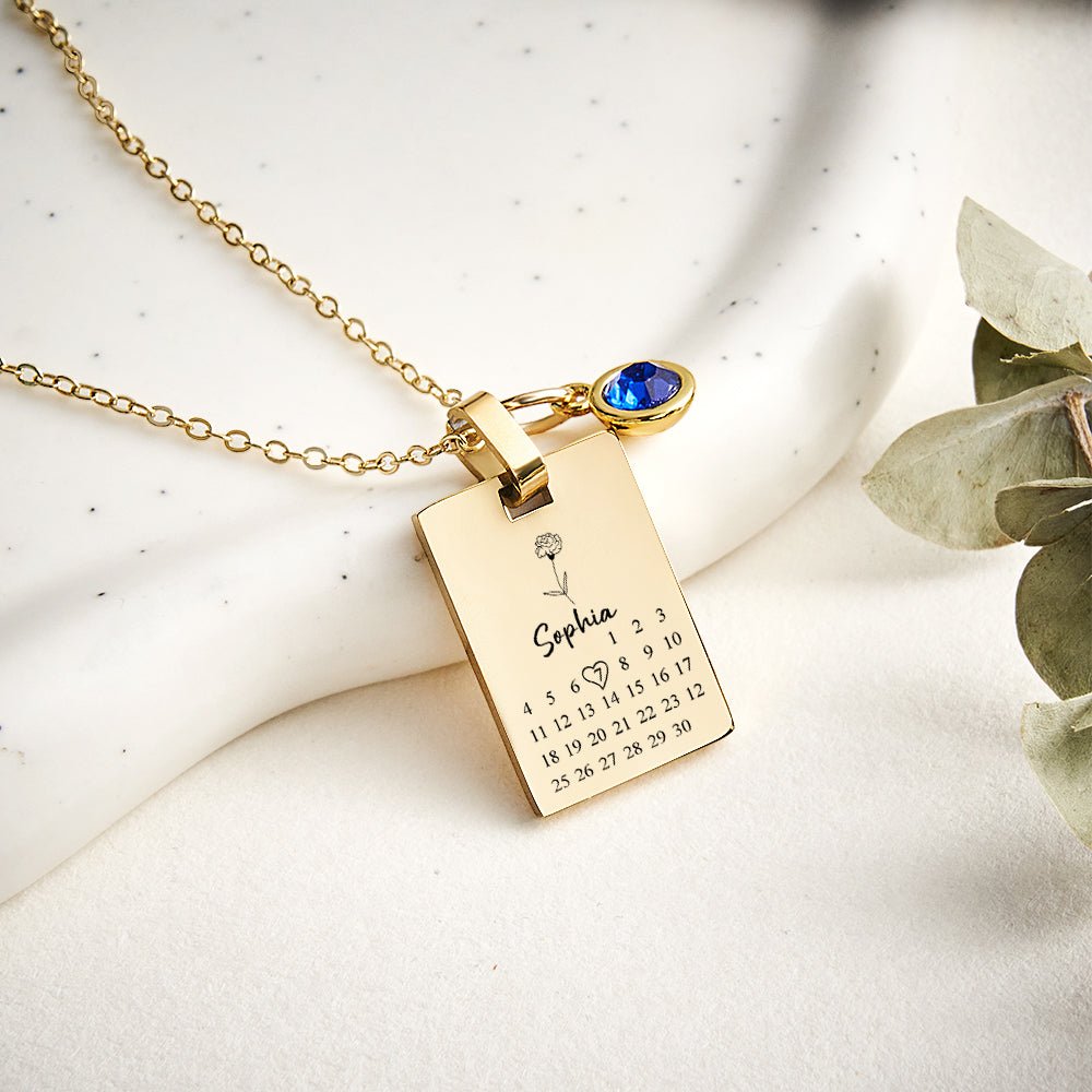 black necklace personalized stainless steel