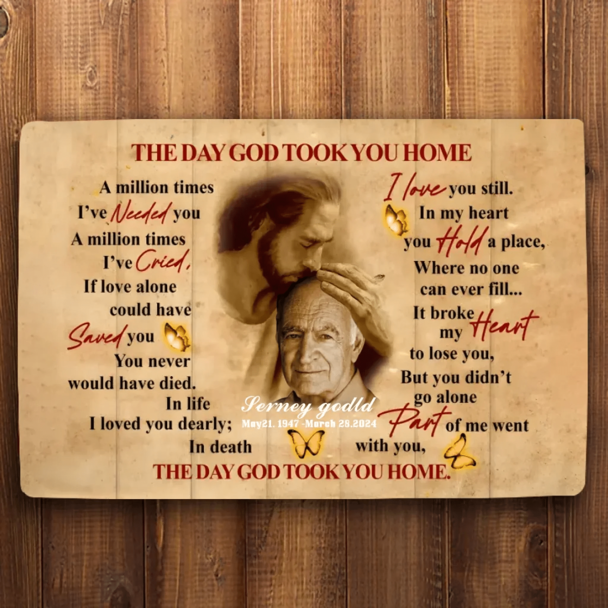 The Day God Took You Home Personalized Remembrance, Memorial Gift For Dad Doormat 710352 - D - DiyGiftly