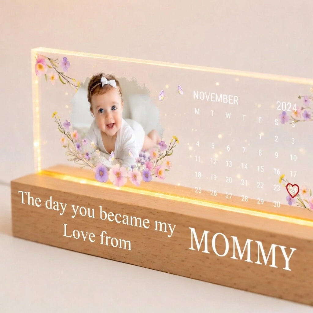 “The Day You Became My Parents” – Personalized Photo LED Night Light – Custom Calendar Design, Soft Warm Glow Lamp – Meaningful Gift for Mom & Dad, New Parents, Anniversary or Baby Keepsake 1156291 1156290 - DiyGiftly