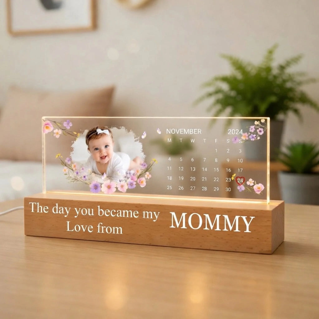 “The Day You Became My Parents” – Personalized Photo LED Night Light – Custom Calendar Design, Soft Warm Glow Lamp – Meaningful Gift for Mom & Dad, New Parents, Anniversary or Baby Keepsake 1156291 1156290 - DiyGiftly