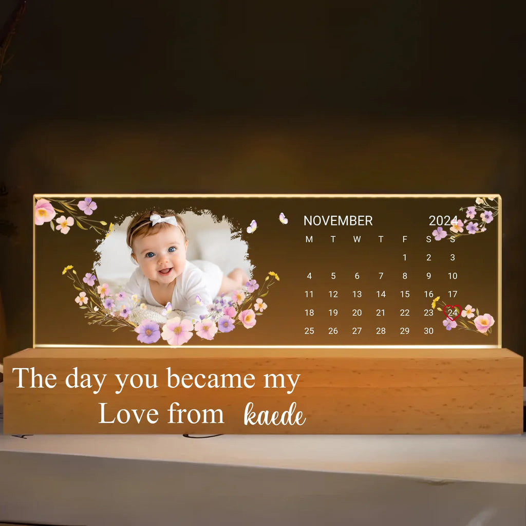 “The Day You Became My Parents” – Personalized Photo LED Night Light – Custom Calendar Design, Soft Warm Glow Lamp – Meaningful Gift for Mom & Dad, New Parents, Anniversary or Baby Keepsake 1156291 1156290 - DiyGiftly