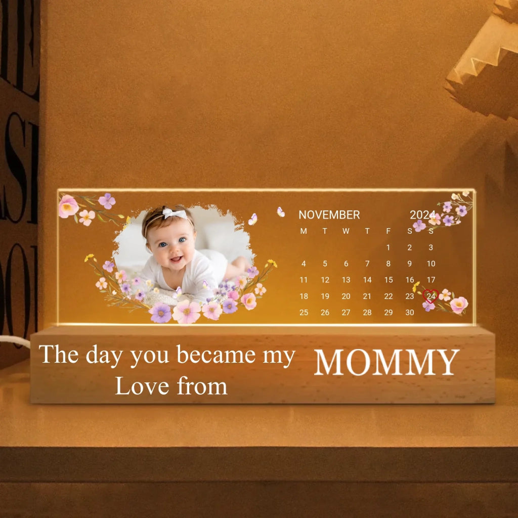 “The Day You Became My Parents” – Personalized Photo LED Night Light – Custom Calendar Design, Soft Warm Glow Lamp – Meaningful Gift for Mom & Dad, New Parents, Anniversary or Baby Keepsake 1156291 1156290 - DiyGiftly