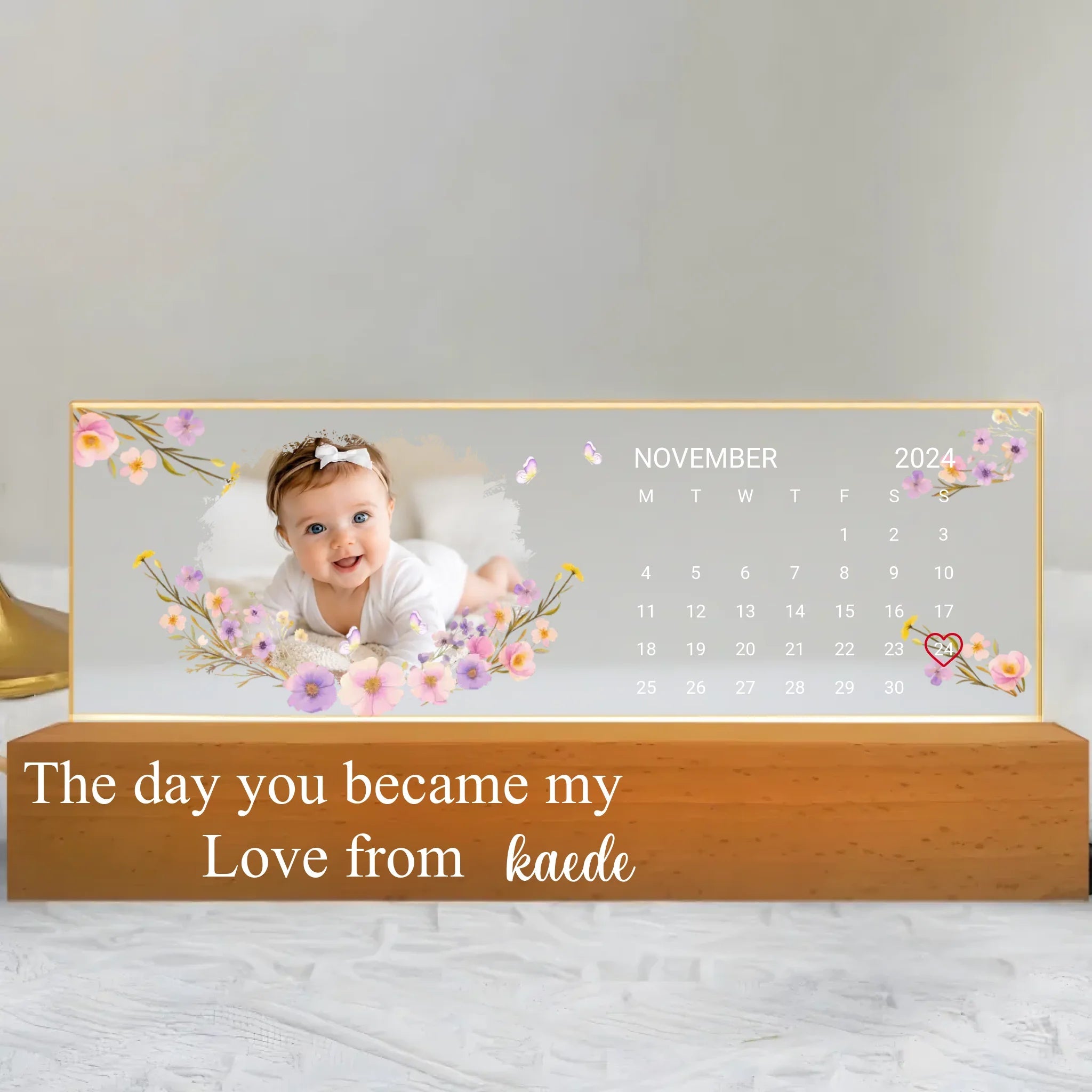 “The Day You Became My Parents” – Personalized Photo LED Night Light – Custom Calendar Design, Soft Warm Glow Lamp – Meaningful Gift for Mom & Dad, New Parents, Anniversary or Baby Keepsake 1156291 1156290 - DiyGiftly
