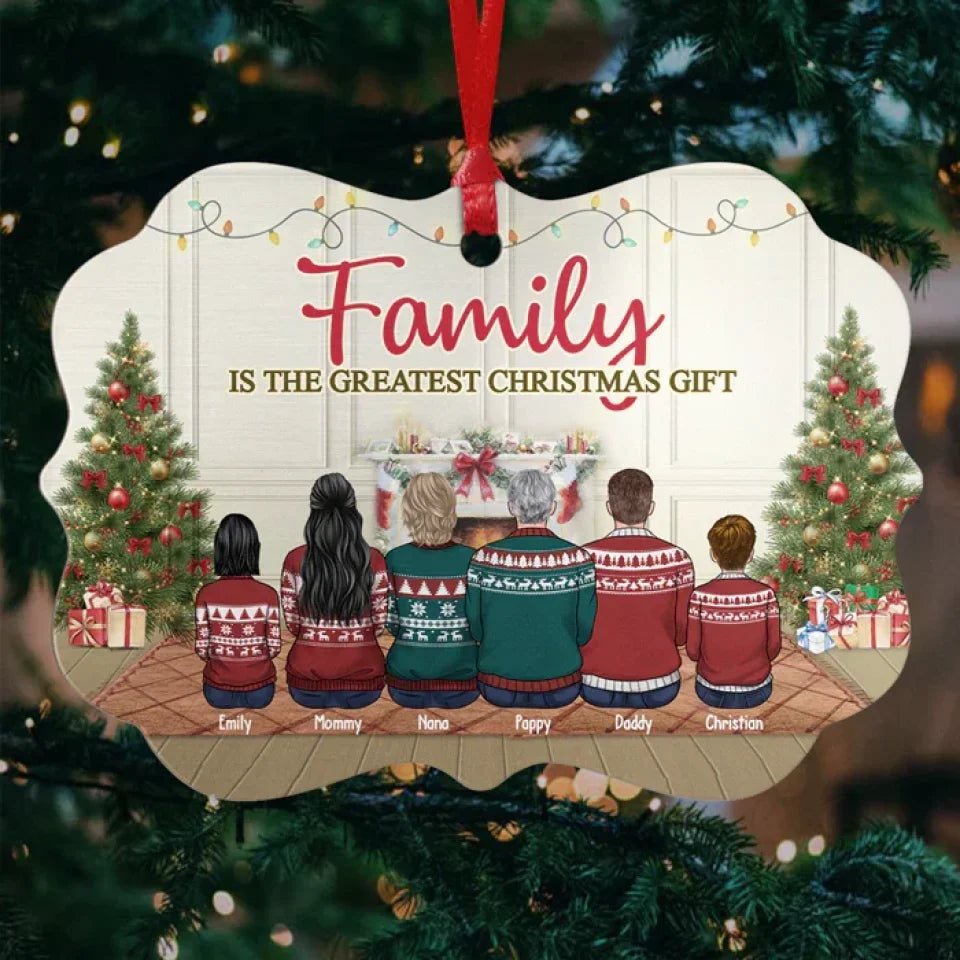 The Greatest Christmas Gift Is Family - Personalized Custom Benelux Shaped Wood/Aluminum Christmas Ornament - Gift For Family, Christmas Gift 678945 - 679770 - DiyGiftly