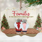 The Greatest Christmas Gift Is Family - Personalized Custom Benelux Shaped Wood/Aluminum Christmas Ornament - Gift For Family, Christmas Gift 678945 - 679770 - DiyGiftly