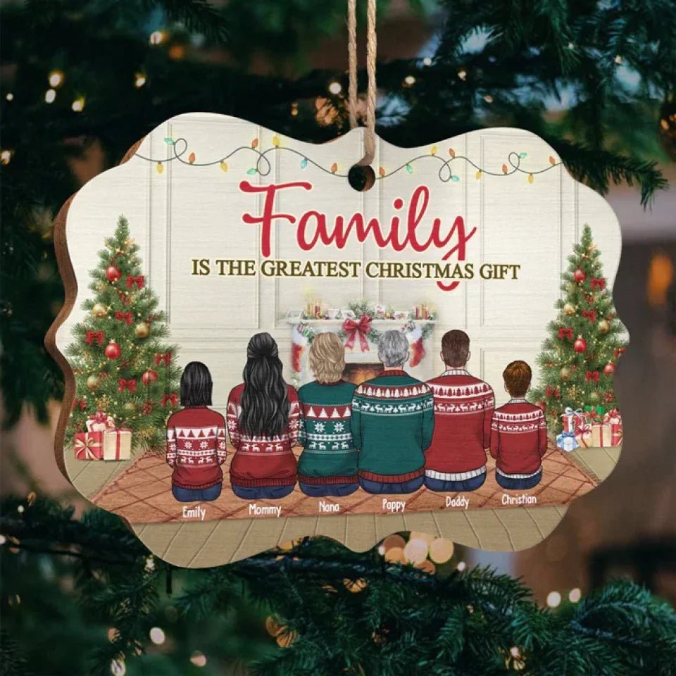 The Greatest Christmas Gift Is Family - Personalized Custom Benelux Shaped Wood/Aluminum Christmas Ornament - Gift For Family, Christmas Gift 678945 - 679770 - DiyGiftly