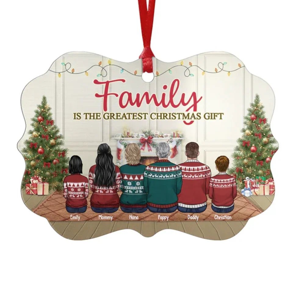 The Greatest Christmas Gift Is Family - Personalized Custom Benelux Shaped Wood/Aluminum Christmas Ornament - Gift For Family, Christmas Gift 678945 - 679770 - DiyGiftly