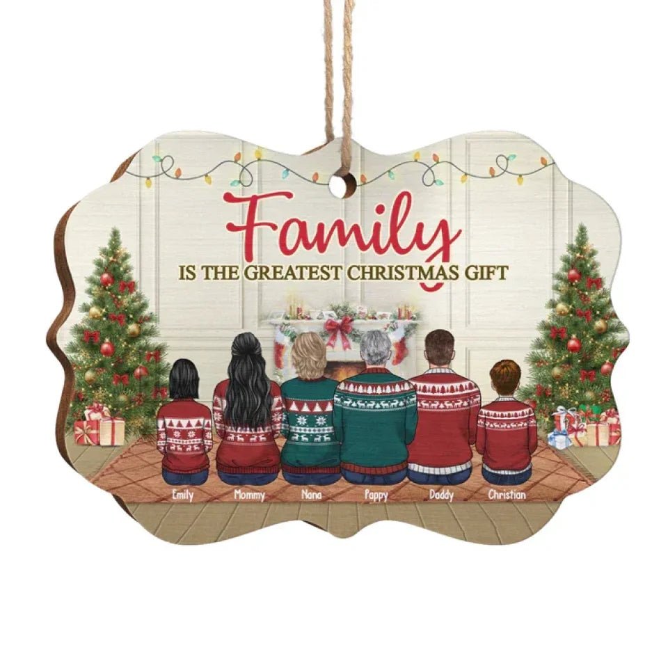 The Greatest Christmas Gift Is Family - Personalized Custom Benelux Shaped Wood/Aluminum Christmas Ornament - Gift For Family, Christmas Gift 678945 - 679770 - DiyGiftly