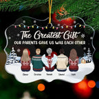 The Greatest Christmas Gift - Personalized Custom Benelux Shaped Acrylic Christmas Ornament - Gift For Siblings, Christmas Gift 677314 - DiyGiftly
