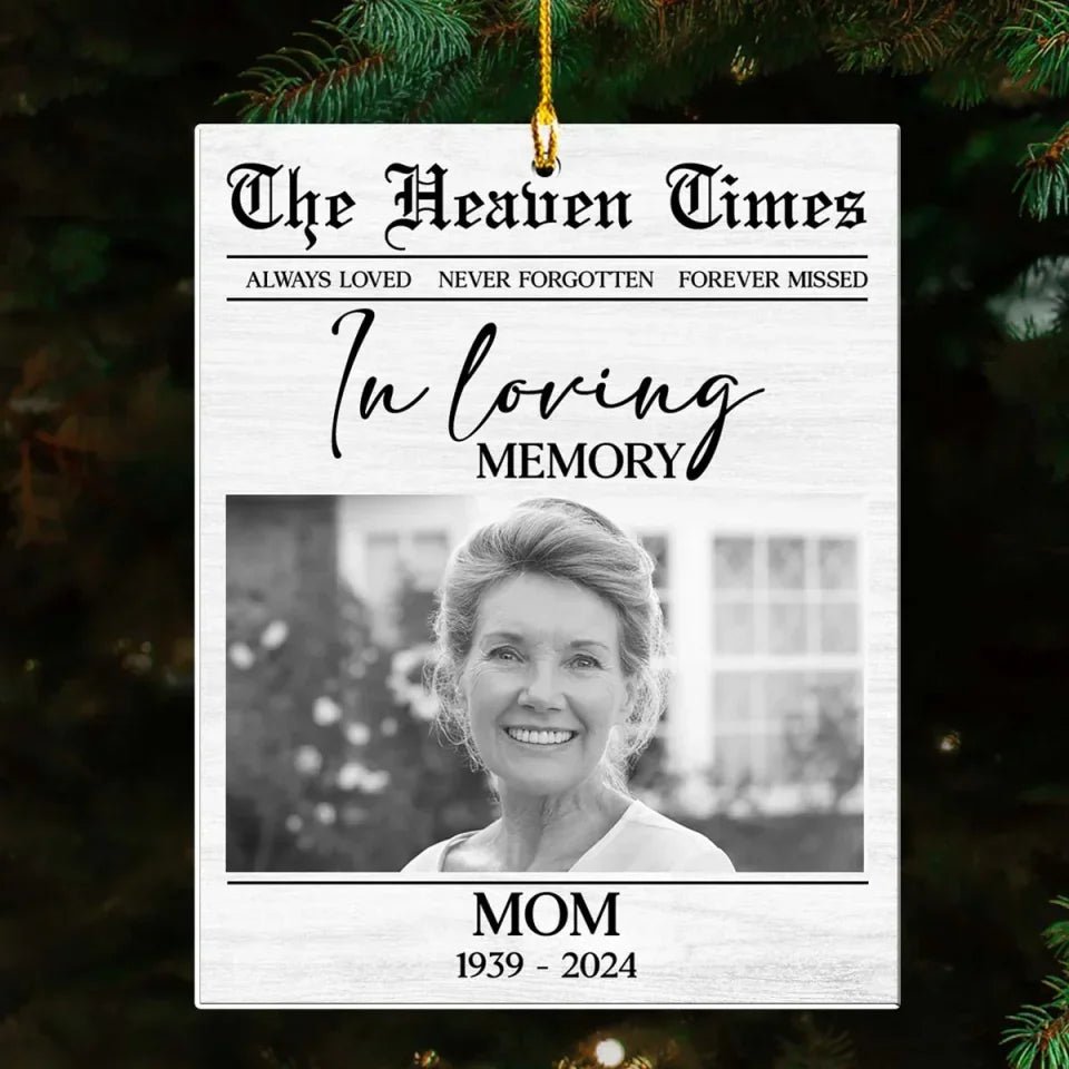 personalized photo with name ornament acrylic keepsake remembrance gift acrylic