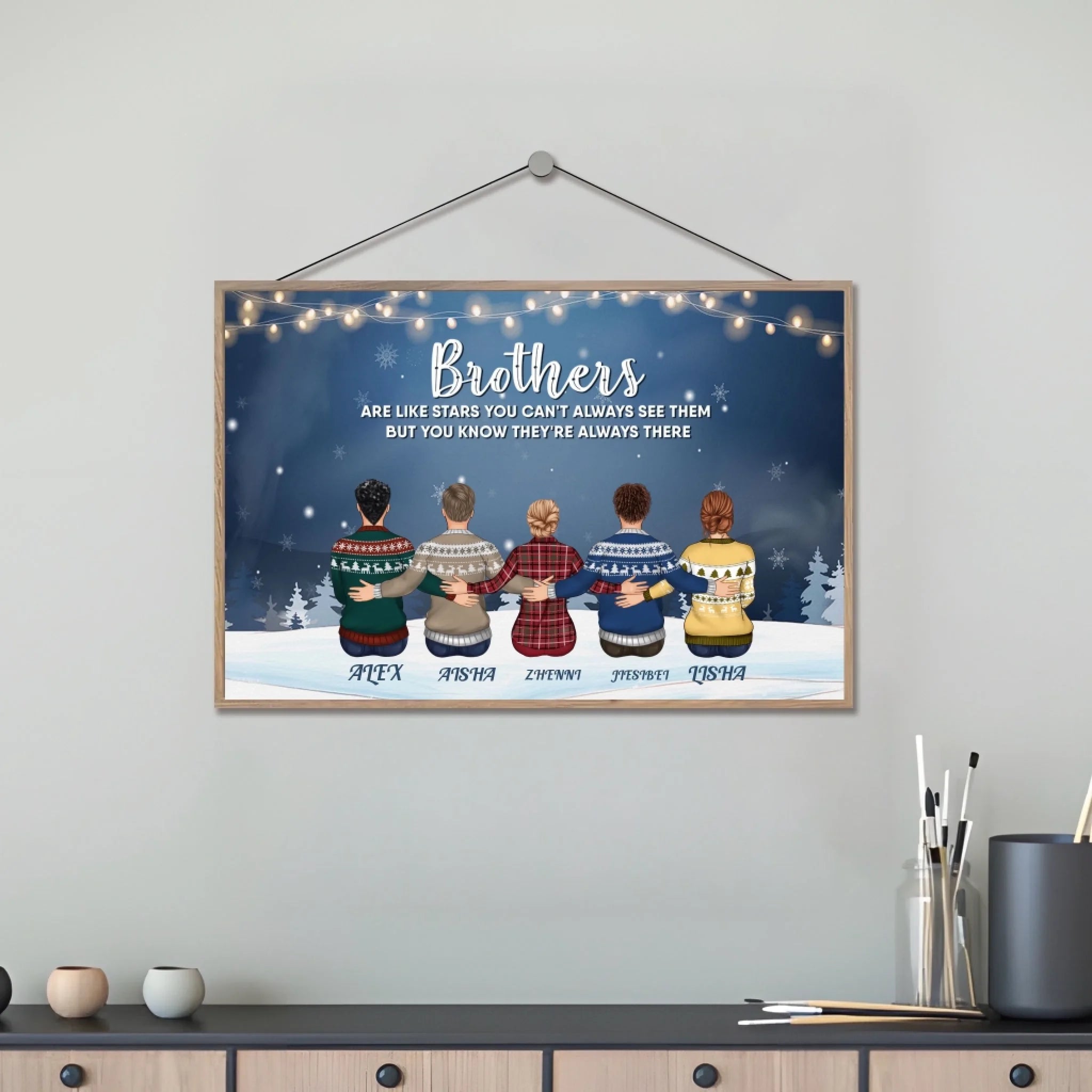 The Love Between Brothers & Sisters Is Forever - Personalized Custom Wooden Plaquet - Family Hugging 712428 - DiyGiftly