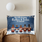 The Love Between Brothers & Sisters Is Forever - Personalized Wrapped Pillow - Family Hugging 714589 - B - DiyGiftly