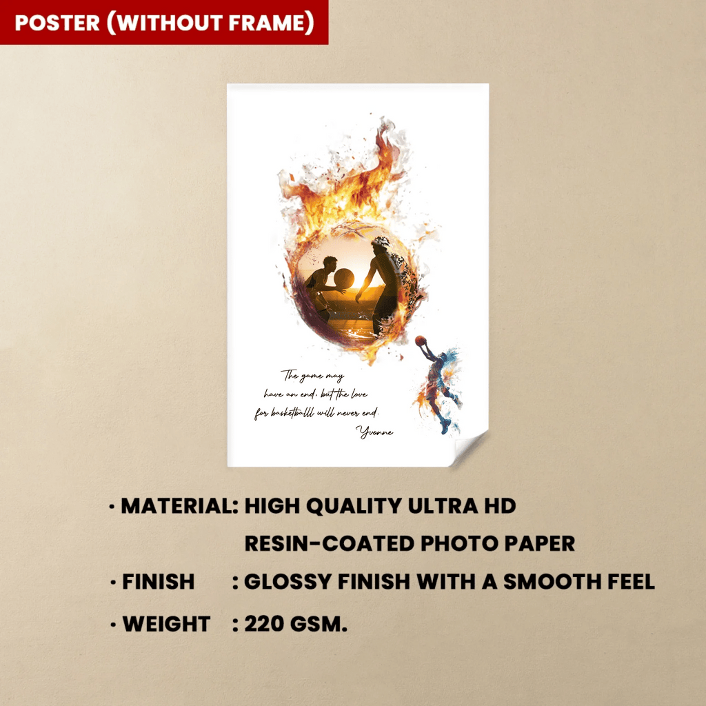 The Love For Basketball Will Never End - Personalized Poster or Canvas Custom Photo - Gift For Basketball Lovers 747678 - 747708 - DiyGiftly