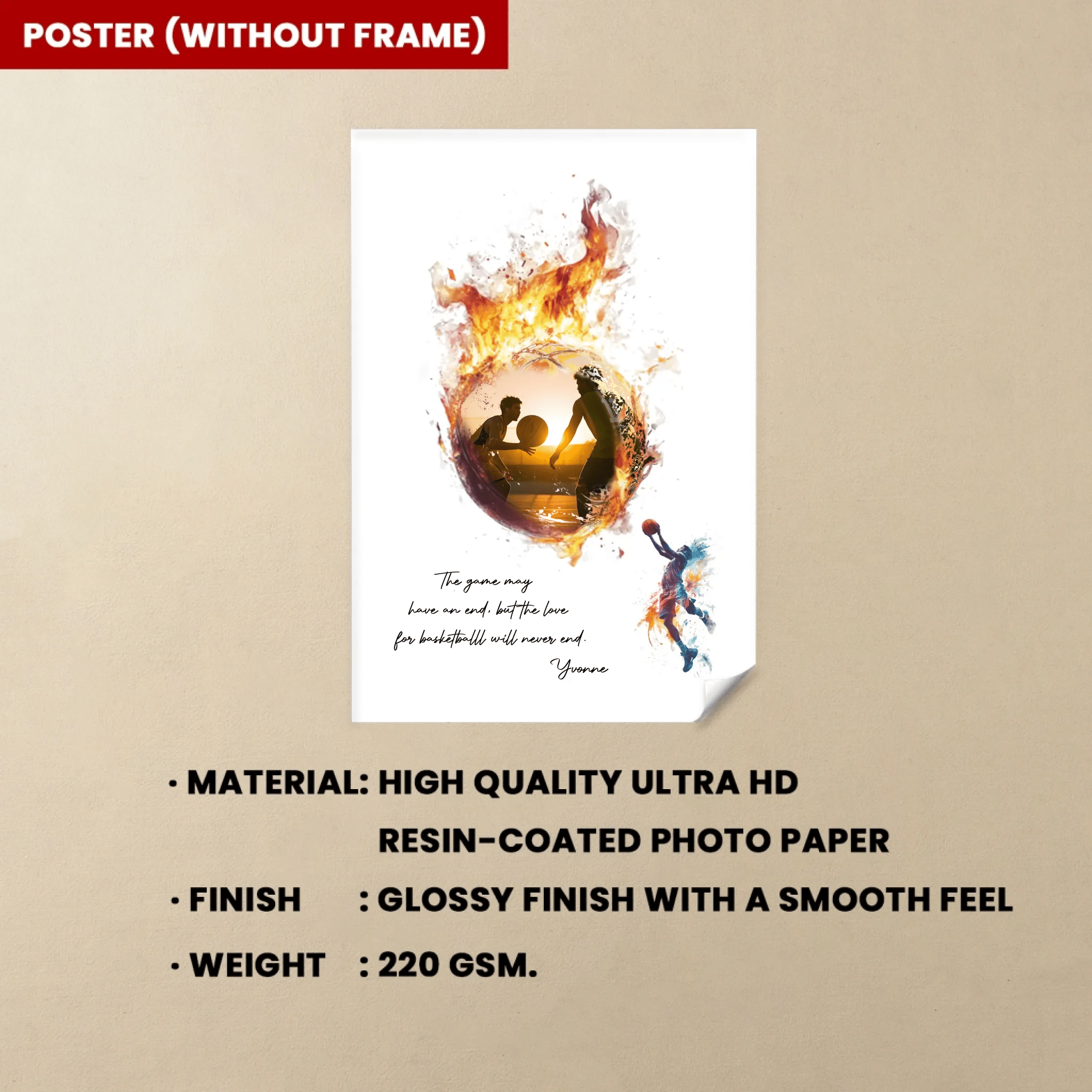 The Love For Basketball Will Never End - Personalized Poster or Canvas Custom Photo - Gift For Basketball Lovers 747678 - 747708 - DiyGiftly