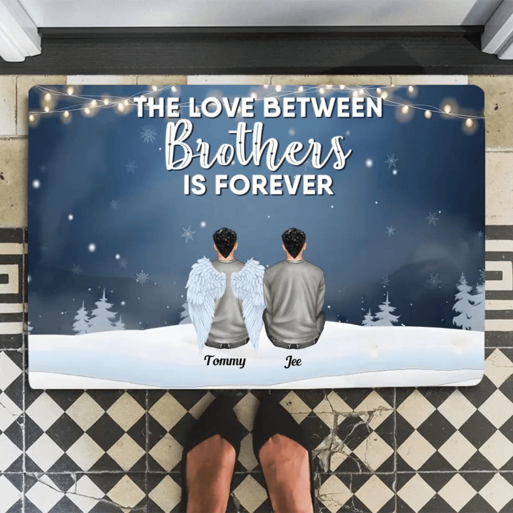 The Love Of Brothers & Sisters Is Forever - Personalized floor mat 712526 - D - DiyGiftly