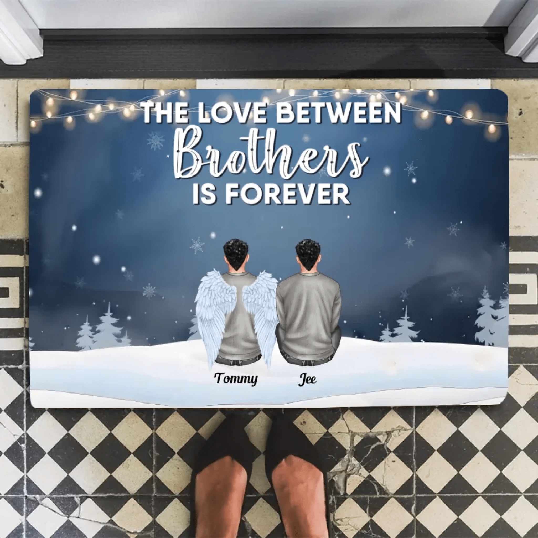 The Love Of Brothers & Sisters Is Forever - Personalized floor mat 712526 - D - DiyGiftly