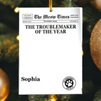 The Meow Times, The Dog Times - Troublemaker Of The Year - Personalized Acrylic Photo Ornament 721808 - DiyGiftly