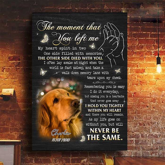 personalized design loss of dog gift canvas wall art main view