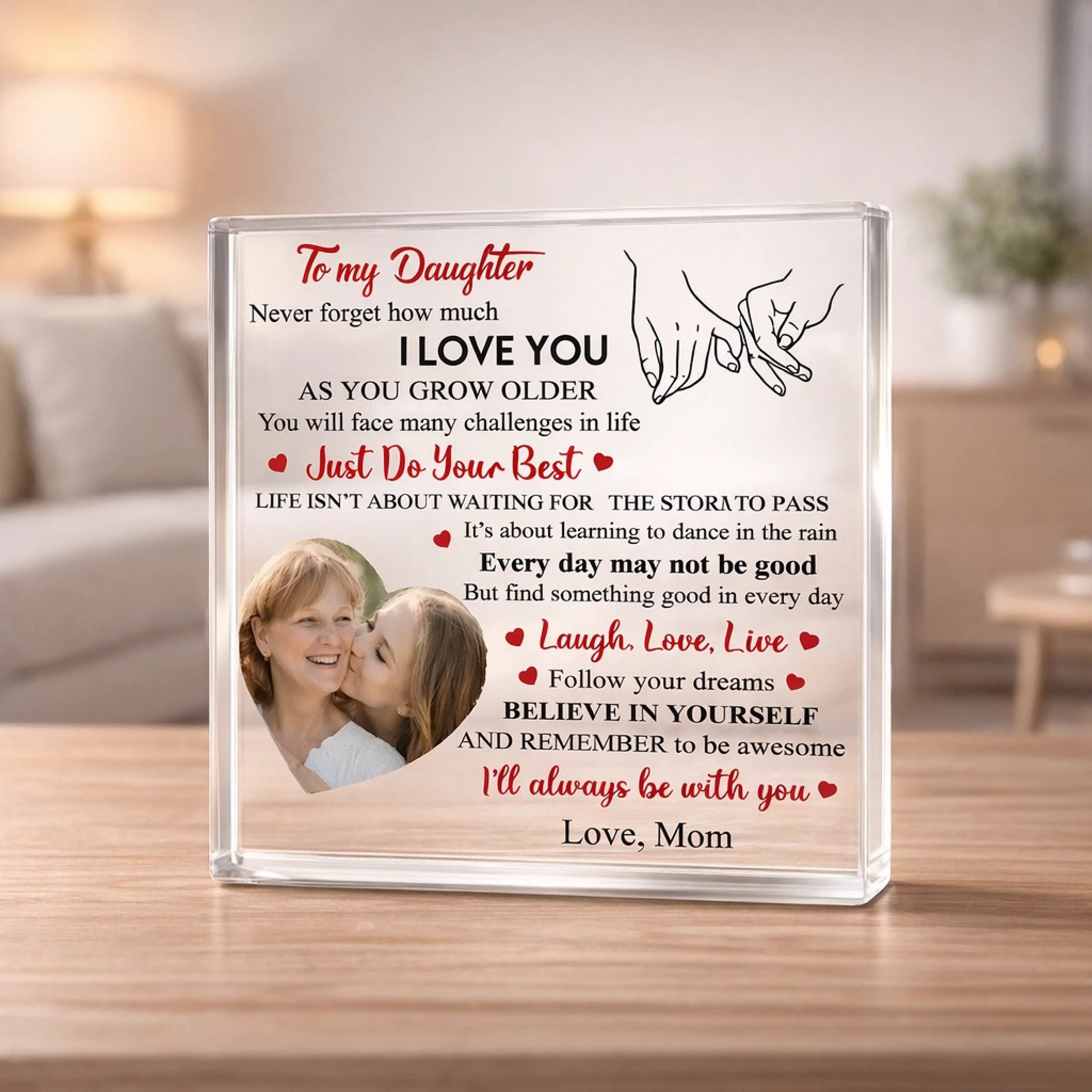 The Most Beautiful Mom - Custom Photo Personalized Rectangle Acrylic Plaque - Family Birthday Gift For Mom 1121656 - DiyGiftly