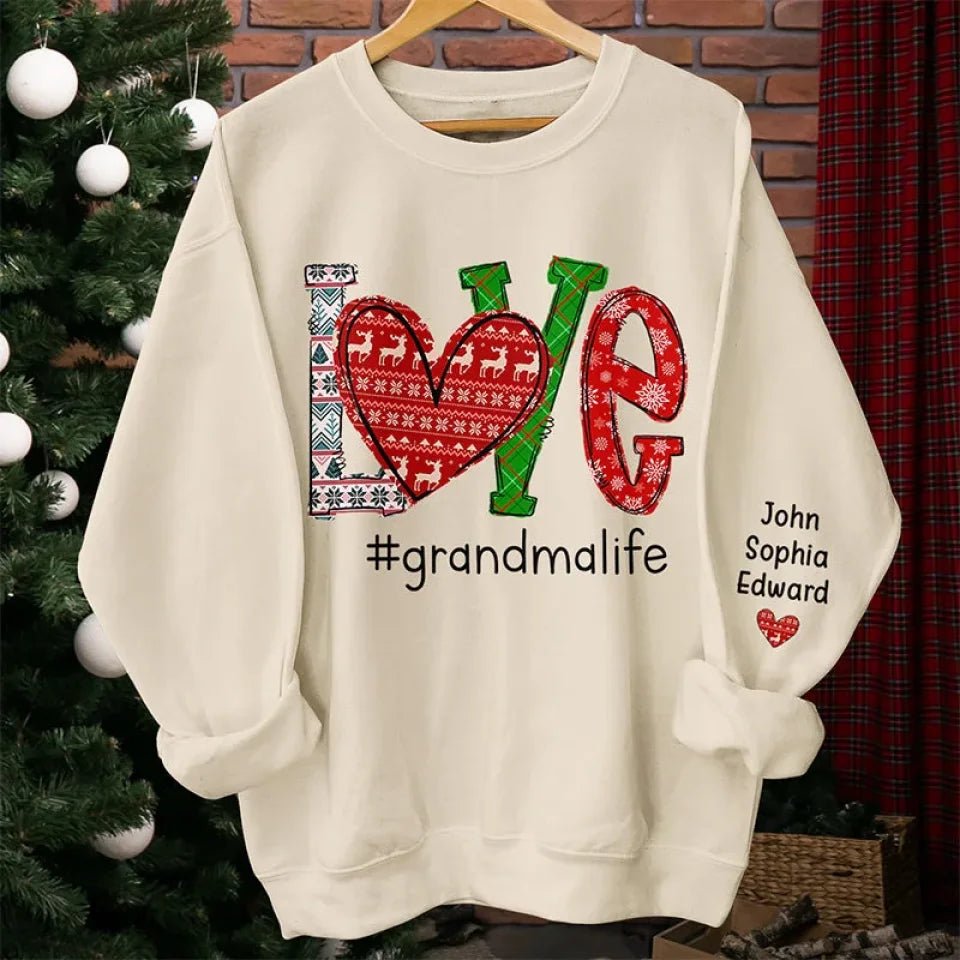personalized sleeve names unisex sweatshirt The Perfect Grandma