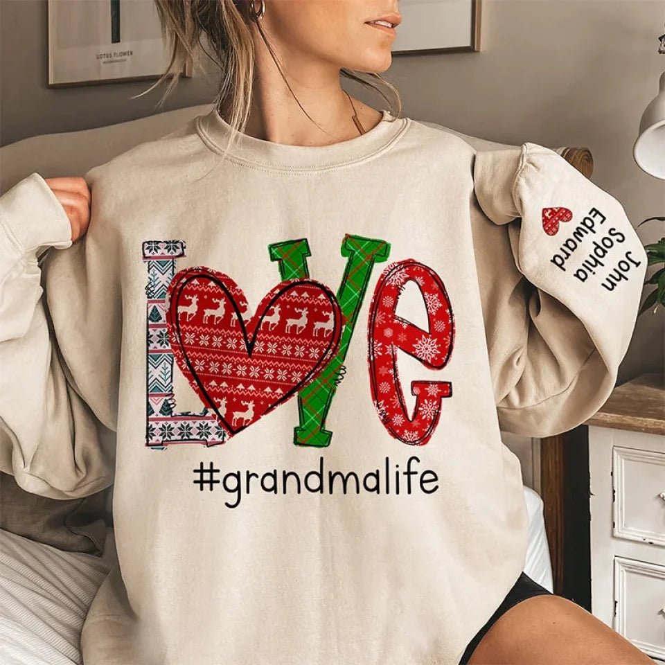 The Perfect Grandma unisex sweatshirt personalized sleeve names for grandma