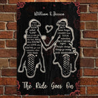 The Ride Goes On Biker Vertical Poster Metal Sign 741856 - 741867 - DiyGiftly