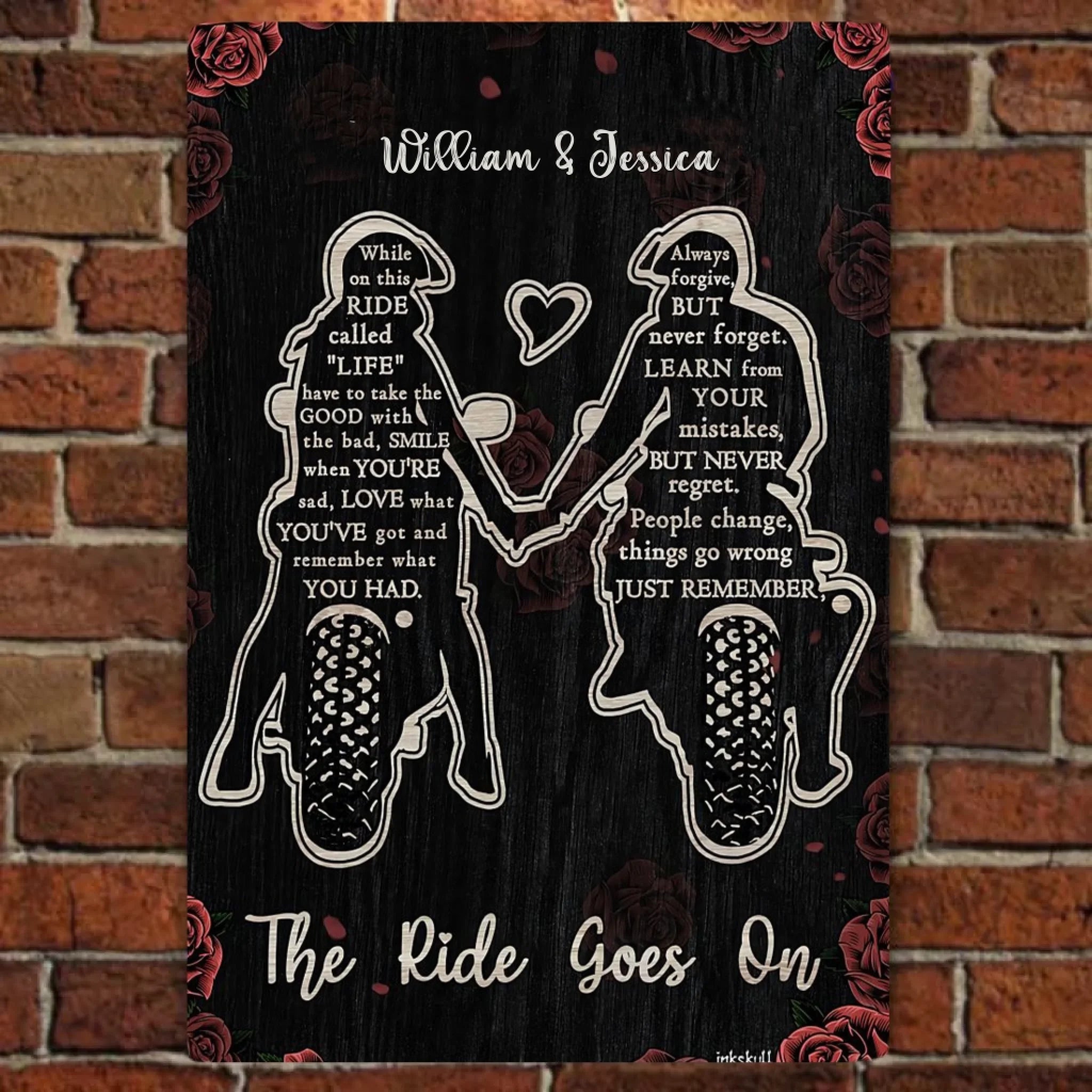 The Ride Goes On Biker Vertical Poster Metal Sign 741856 - 741867 - DiyGiftly