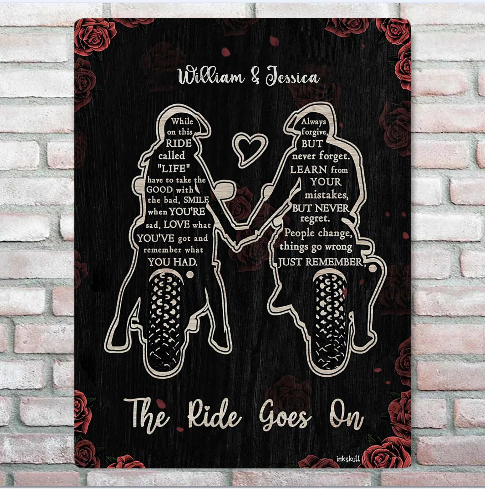 The Ride Goes On Biker Vertical Poster Metal Sign 741856 - 741867 - DiyGiftly