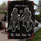 The Ride Goes On Biker Vertical Poster Metal Sign 741856 - 741867 - DiyGiftly