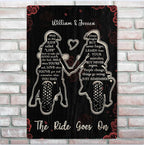 The Ride Goes On Biker Vertical Poster Metal Sign 741856 - 741867 - DiyGiftly