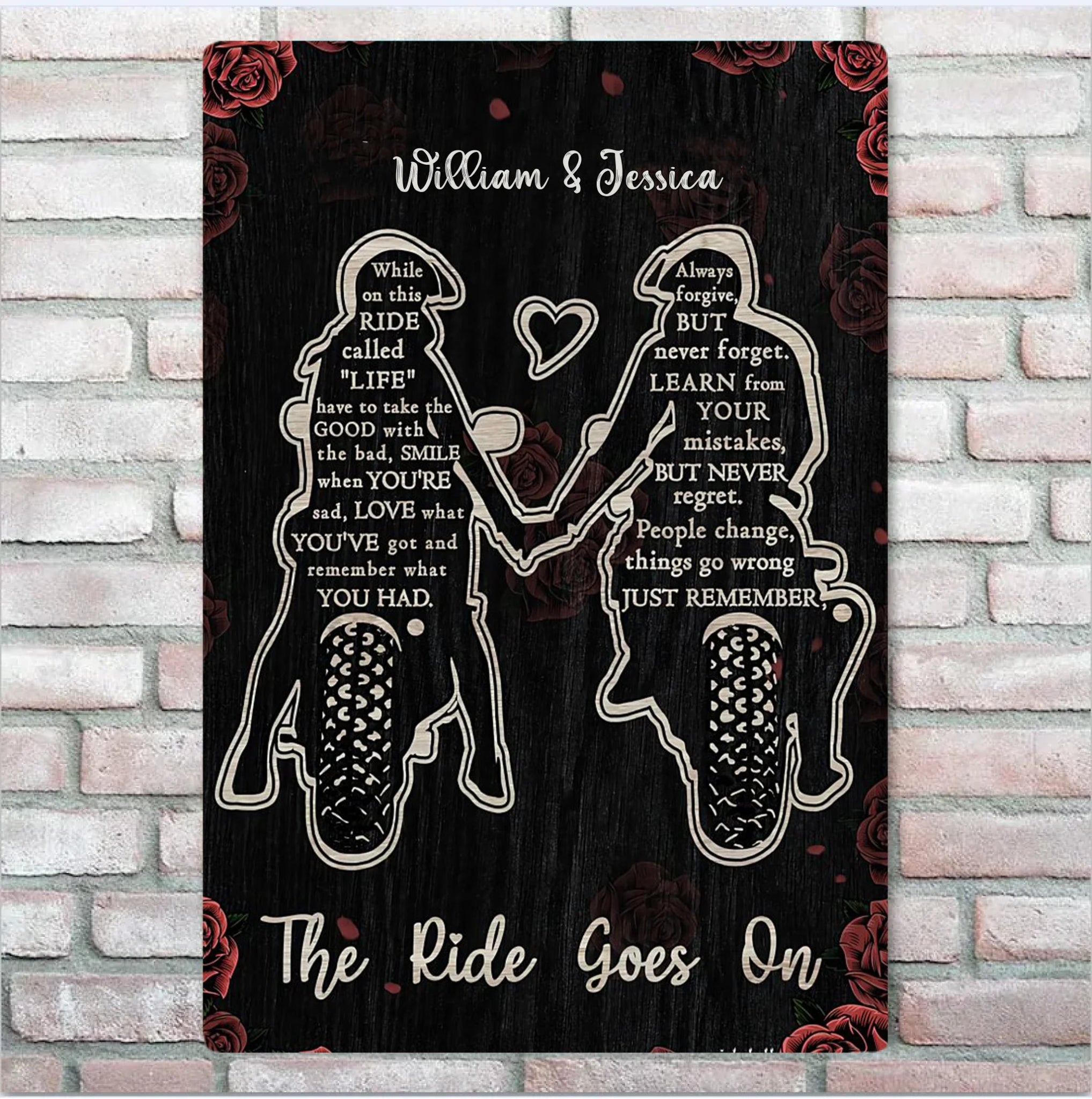 The Ride Goes On Biker Vertical Poster Metal Sign 741856 - 741867 - DiyGiftly