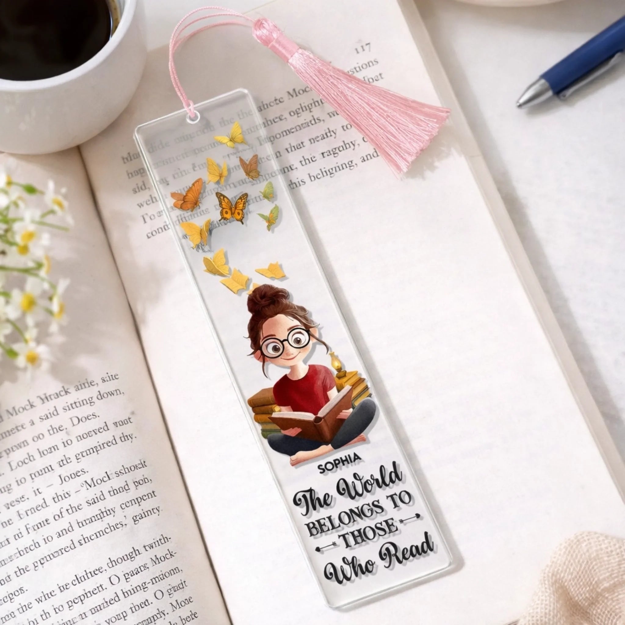 The World Belongs To Those Who Read - Personalized Custom Acrylic Bookmark 1125680 - DiyGiftly