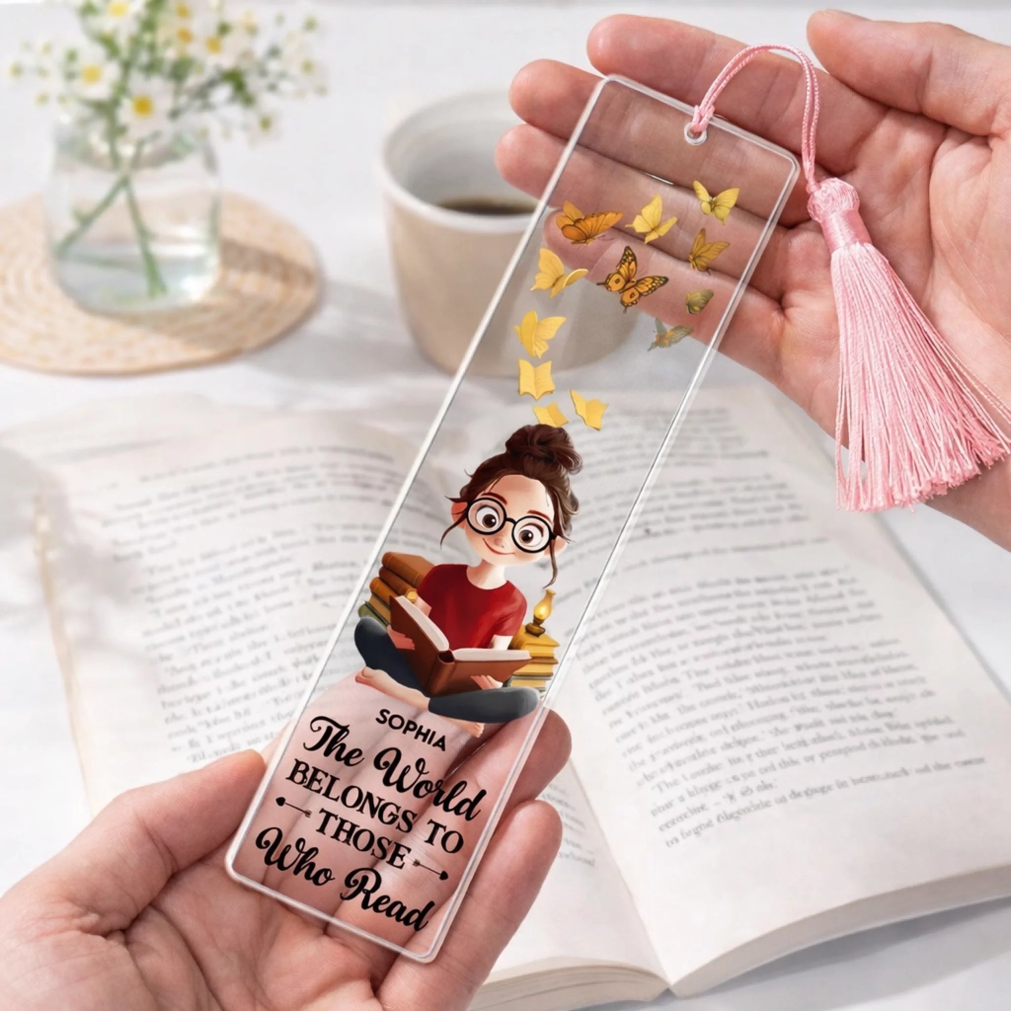 The World Belongs To Those Who Read - Personalized Custom Acrylic Bookmark 1125680 - DiyGiftly
