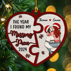 The Year I Found My Missing Piece Heart Puzzle - Personalized Custom 2 - Layered Wood Ornament 721828 - DiyGiftly