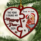 The Year I Found My Missing Piece Heart Puzzle - Personalized Custom 2 - Layered Wood Ornament 721828 - DiyGiftly