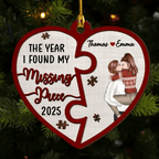 The Year I Found My Missing Piece Heart Puzzle - Personalized Custom 2 - Layered Wood Ornament 721828 - DiyGiftly