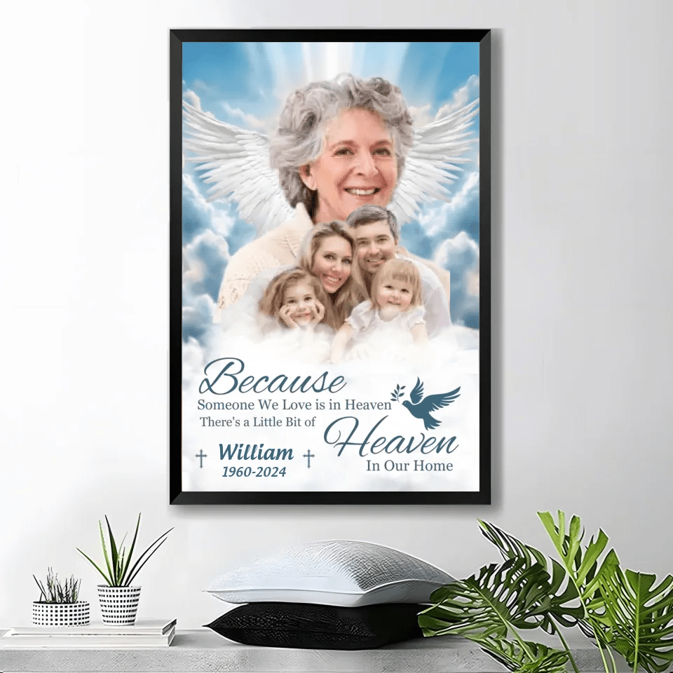 There's A Little Bit Of Heaven In Our Home - Personalized Canvas 737100 - 737105 - DiyGiftly