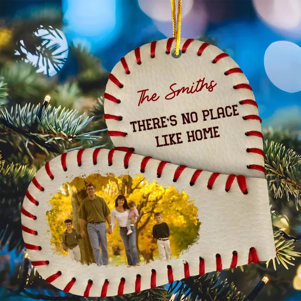 There's No Place Like Home - Personalized Acrylic Photo Baseball Ornament 716392 - DiyGiftly