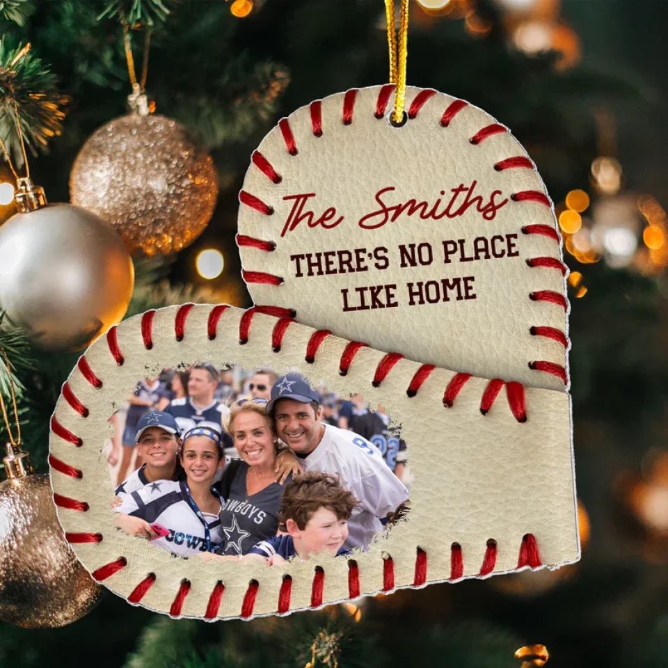 There's No Place Like Home - Personalized Acrylic Photo Baseball Ornament 716392 - DiyGiftly