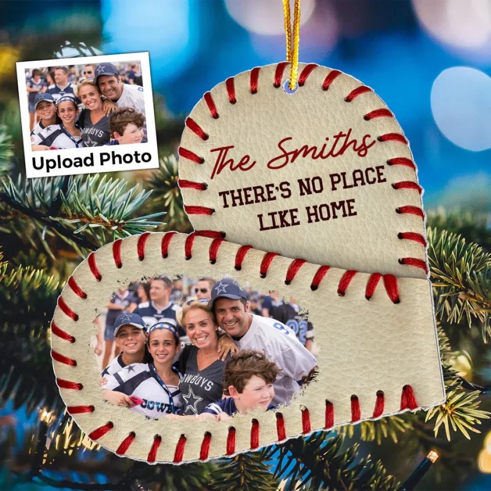 There's No Place Like Home - Personalized Acrylic Photo Baseball Ornament 716392 - DiyGiftly