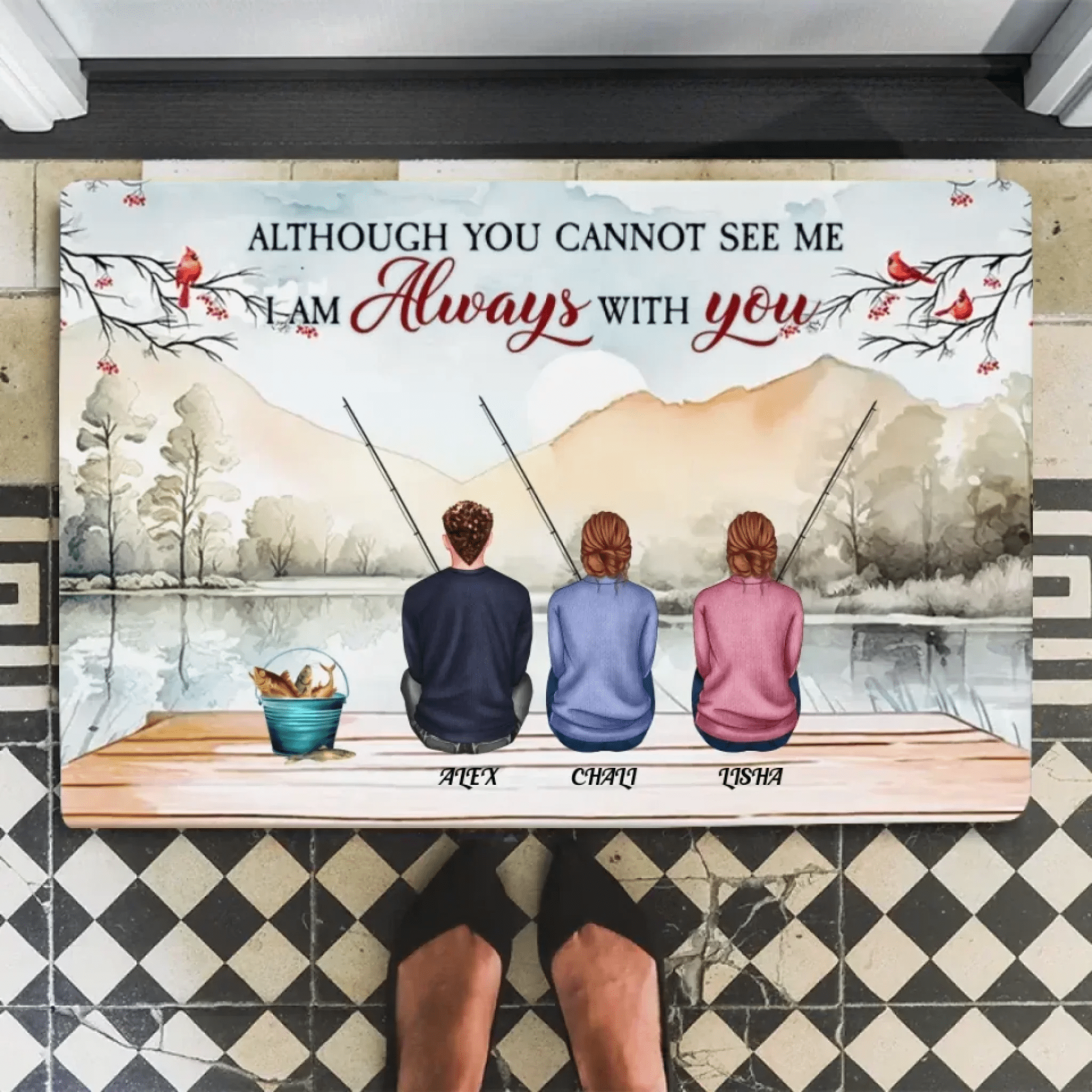 They Fish Beside Us Every Day - Personalized Wrapped Mat 712233 - D - DiyGiftly