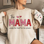 This Abuela Wears Her Heart On Her Sleeve - Family Personalized Custom Unisex Sweatshirt With Design On Sleeve - Gift For Mom, Grandma 687154 - 687229 - DiyGiftly