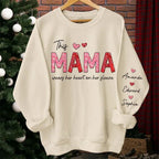 This Abuela Wears Her Heart On Her Sleeve - Family Personalized Custom Unisex Sweatshirt With Design On Sleeve - Gift For Mom, Grandma 687154 - 687229 - DiyGiftly