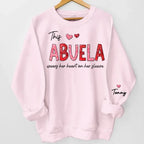 This Abuela Wears Her Heart On Her Sleeve - Family Personalized Custom Unisex Sweatshirt With Design On Sleeve - Gift For Mom, Grandma 687154 - 687229 - DiyGiftly