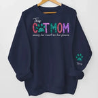 This Fur Mom Wears Her Heart On The Sleeve - Dog & Cat Personalized Custom Unisex Sweatshirt With Design On Sleeve - Gift For Pet Owners, Pet Lovers 677337 - 680992 - DiyGiftly