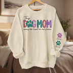 This Fur Mom Wears Her Heart On The Sleeve - Dog & Cat Personalized Custom Unisex Sweatshirt With Design On Sleeve - Gift For Pet Owners, Pet Lovers 677337 - 680992 - DiyGiftly